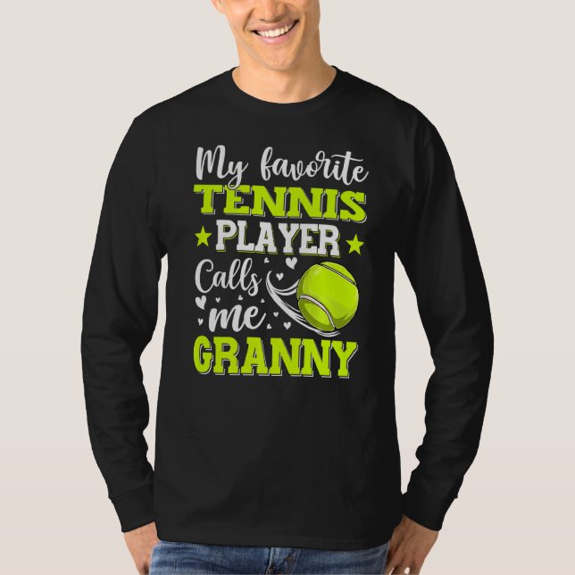 Min favorittennis Player anropar mig Granny Mor T Shirt (Framsida)