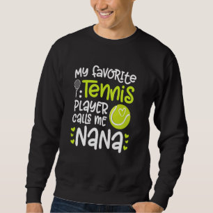 Min favorittennis Player Nana Tennis Nana Grandma Lång Ärmad Tröja