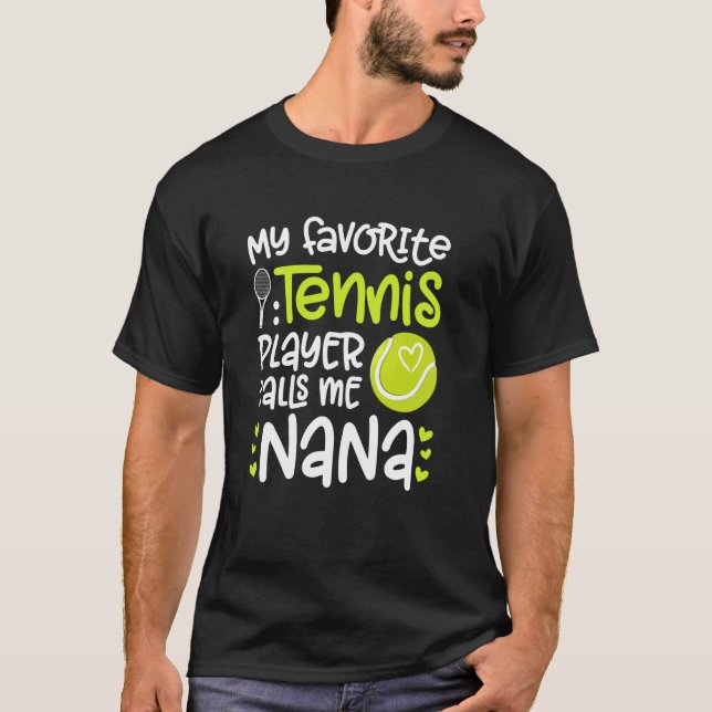 Min favorittennis Player Nana Tennis Nana Grandma T Shirt (Framsida)