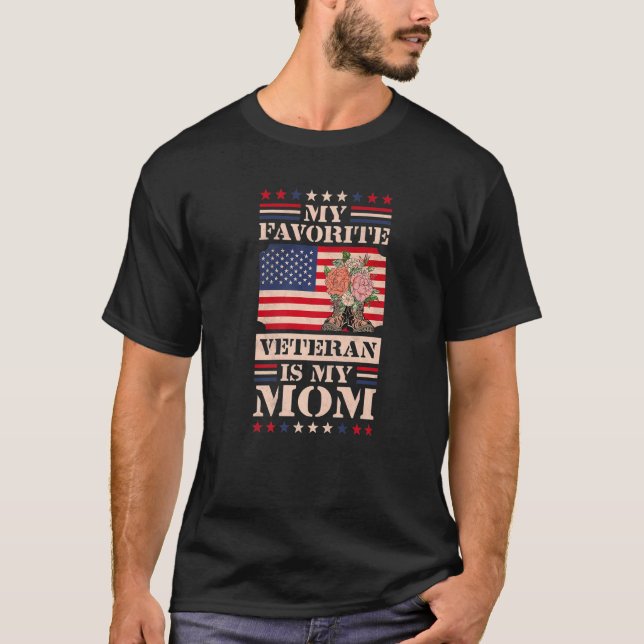 Min favoritveteran är Mamma, veterandagen T Shirt (Framsida)