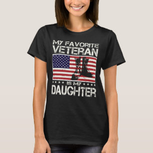 Min favoritveteran är min dotter USA flagga T Shirt