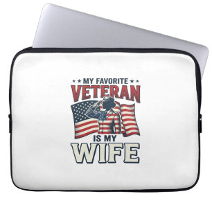 Min favoritveteran är min fru Patriotisk t-shirt D Laptop Fodral