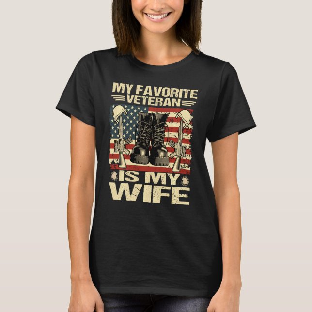 Min favoritveteran är min fru.. t shirt (Framsida)
