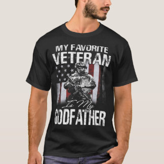 Min favoritveteran är min gudfar USA flagga T-Shi T Shirt