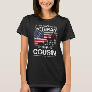 Min favoritveteran är min kusin Flagga Veterans Da T Shirt