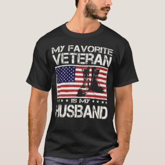 Min favoritveteran är min Make Flagga-Far-dag T Shirt
