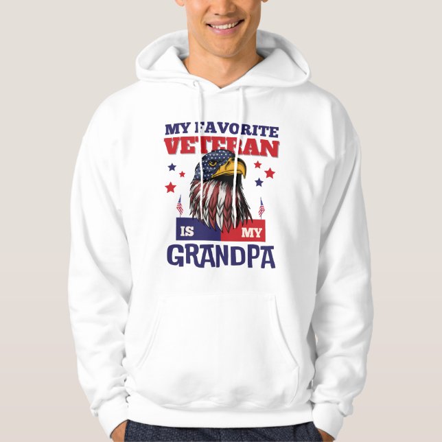 Min favoritveteran är min morfar Veterans Day USA Hoodie (Framsida)