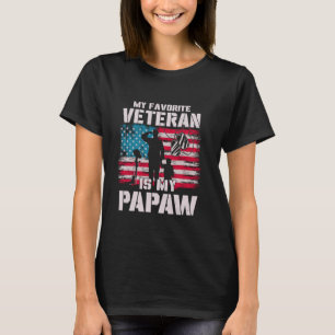 Min favoritveteran är min papaw amerikanska flagga t shirt