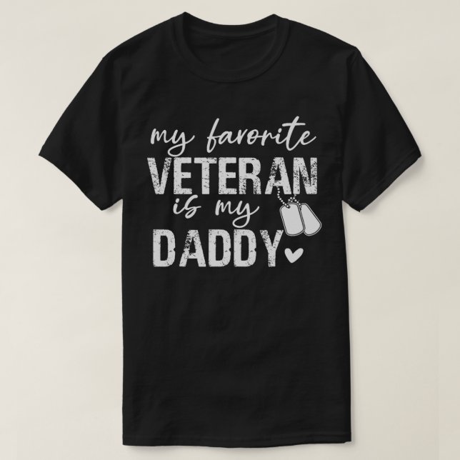 Min favoritveteran är min pappa amerikanska Flagga T Shirt (Design framsida)