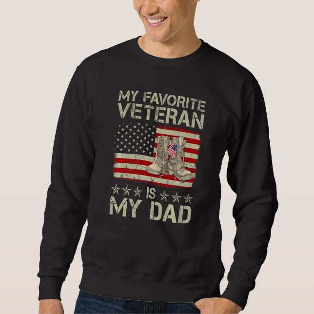 Min favoritveteran är min Pappa-kamp mot Boot Amer Lång Ärmad Tröja (Framsida)
