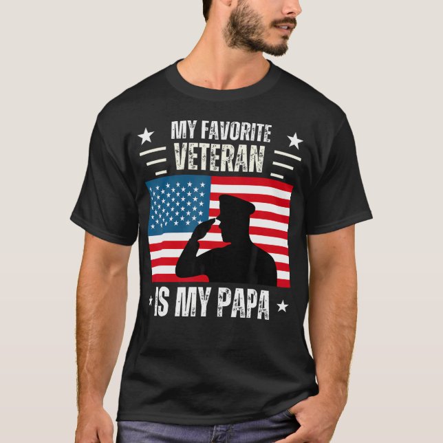 Min favoritveteran är min pappa t shirt (Framsida)