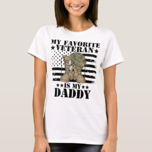 Min favoritveteran är min pappa US flagga far vet T Shirt
