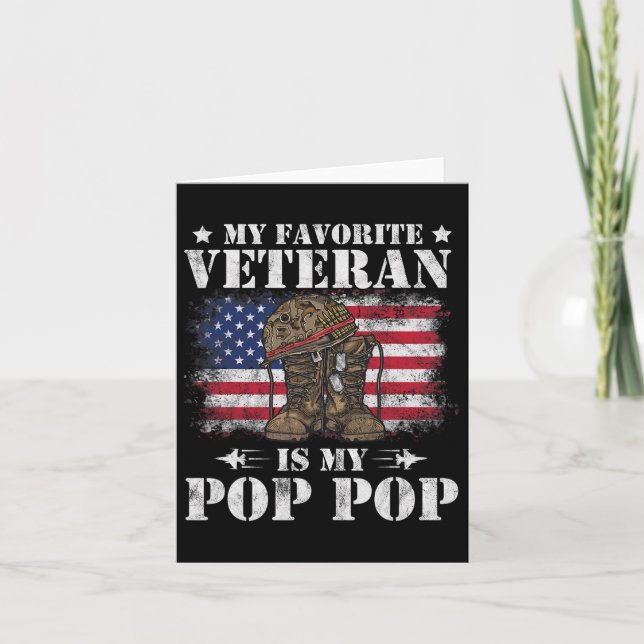 Min Favoritveteran Är Min Pop Pop Stolta Son Dotte Kort (Framsida)