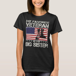 Min favoritveteran är min stora syster USA flagga T Shirt