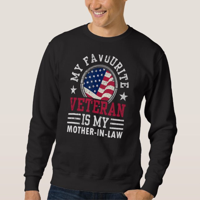 Min favoritveteran är min Svärmor veteraner Lång Ärmad Tröja (Framsida)