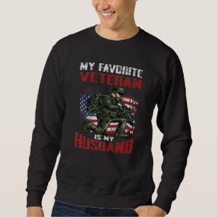 Min favoritveteran är mitt Make Proud Veteran Wi Lång Ärmad Tröja