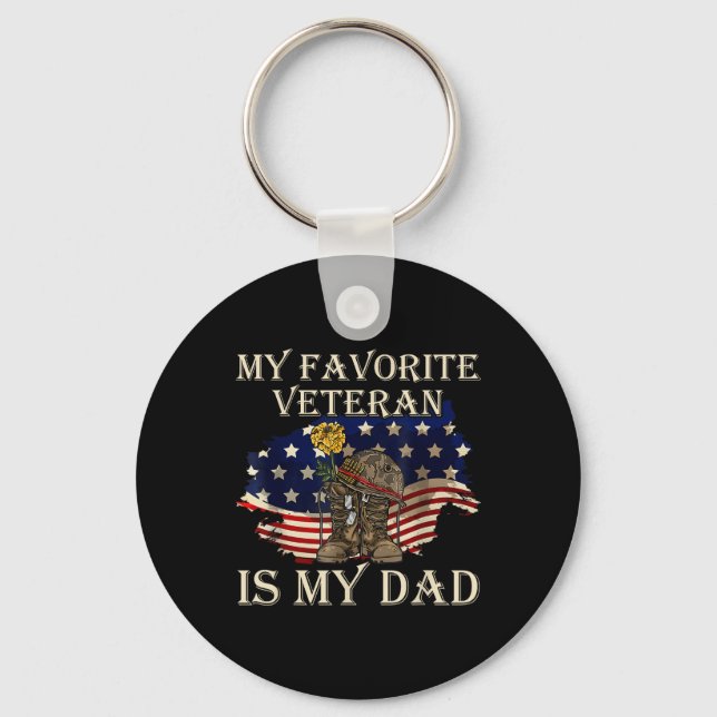 Min favoritveteran är Pappa-veteranernas dag Nyckelring (Framsida)