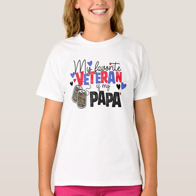 Min favoritveteran är Pappa-veteranernas dag T Shirt (Framsida)