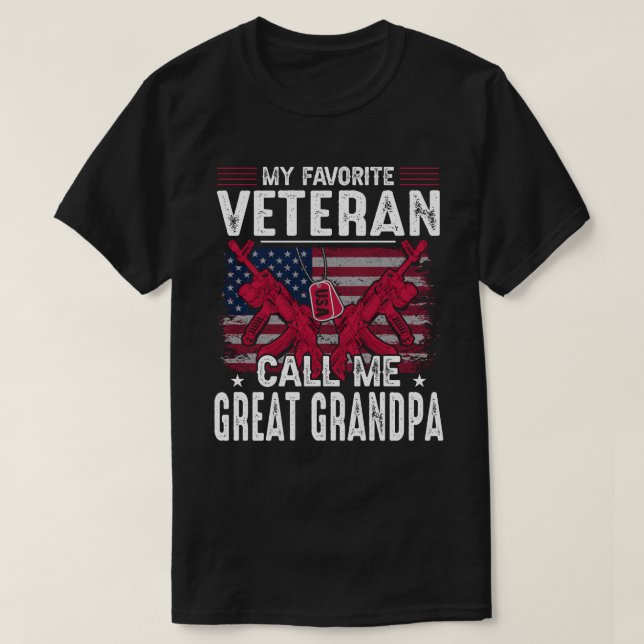 Min favoritveteran kallar mig UNDERBAR GRANDPA Vet T Shirt (Design framsida)