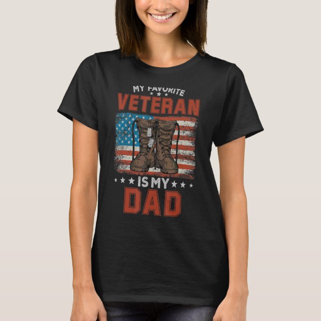 Min favoritveteran pappa Fars dag är min Far T Shirt (Framsida)