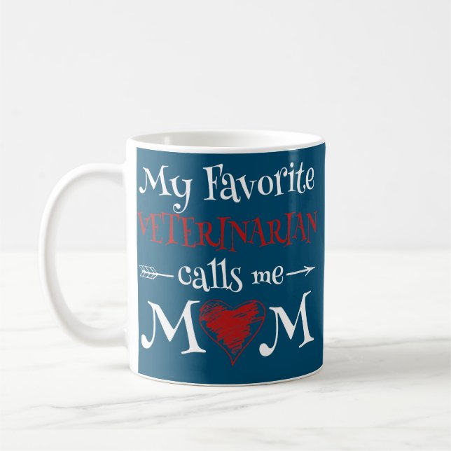 Min favoritveterinär kallar mig Mamma Funny Kaffemugg (Vänster)