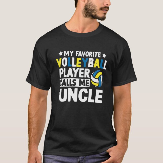 Min favoritVolleyball kallar mig farbror Fars dag T Shirt (Framsida)