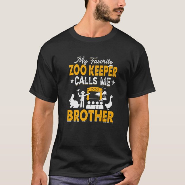 Min favoritZoo Keeper kallar mig Brother Animals L T Shirt (Framsida)