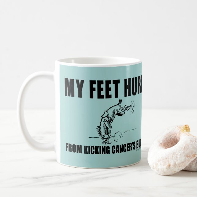 Min feet Ontr från att du plockar cancerknapp Kaffemugg (Med munk)