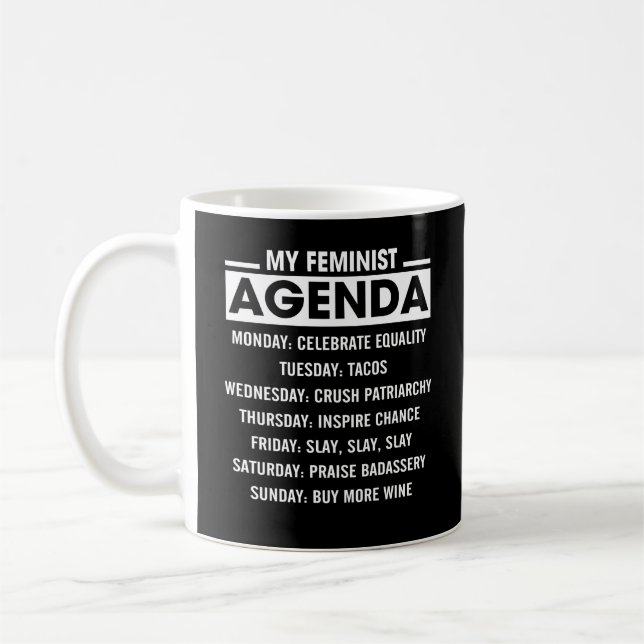 Min feministiska agenda kaffemugg (Vänster)