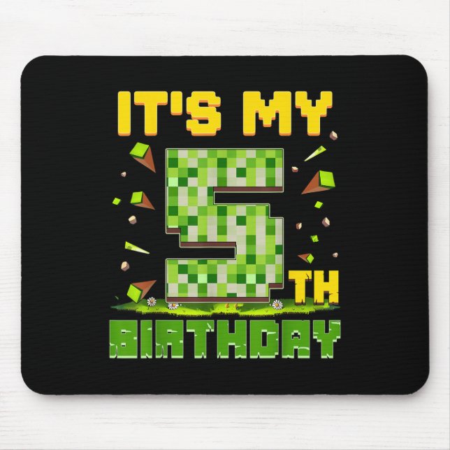 Min femte födelsedag, 5 år gammal födelsedagstjuv, musmatta (Framsidan)