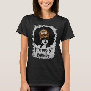 Min femte födelsedag är 5 år gammal Leopard Melani T Shirt