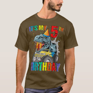 Min femte födelsedag är Monster Lastbil Dinosaur B T Shirt