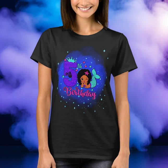 Min femte födelsedag-Sjöjungfru T Shirt (Skapare uppladdad)