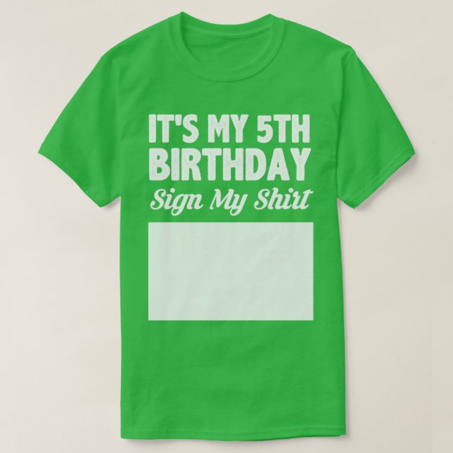 Min femte födelsedag-skylt min skjorta t shirt (Design framsida)