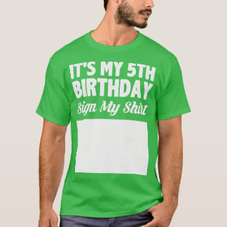 Min femte födelsedag-skylt min skjorta t shirt