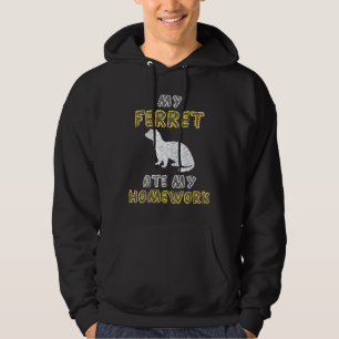 Min Ferret Ate min hemläxa Weasel Pet Kid tillbaka Hoodie