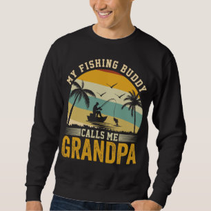 MIN FISKBUDDY KALLAR MIG GRANDPA LÅNG ÄRMAD TRÖJA