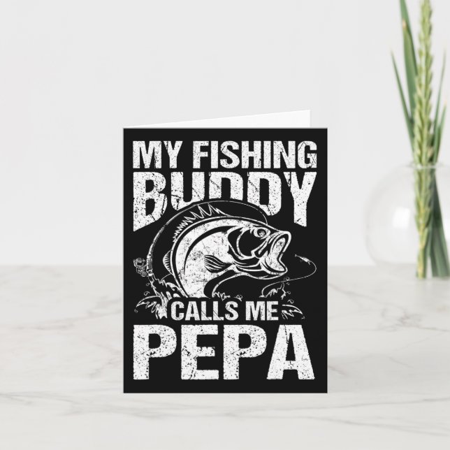 Min fiskekompis kallar mig Pepa Fars dag-fiskare Kort (Framsida)