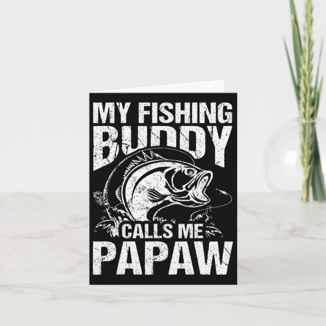Min fiskevän kallade mig Papaw på fars dag Fiske Kort (Framsida)