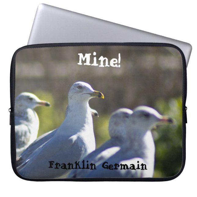 Min! Fiskmås på järnväg Laptop Sleeve (Framsidan)