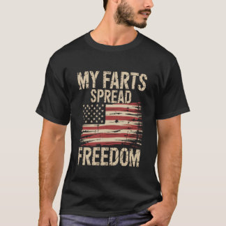 Min Fjärt Sprider Frihet Redneck 4:e Juli Amerika T Shirt