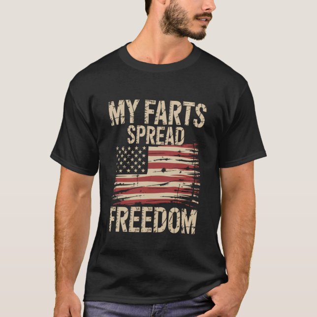 Min Fjärt Sprider Frihet Redneck 4:e Juli Amerika T Shirt (Framsida)