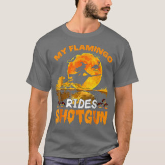 Min Flamingo Rides Shot Witch Fly Broomstick Fladd T Shirt