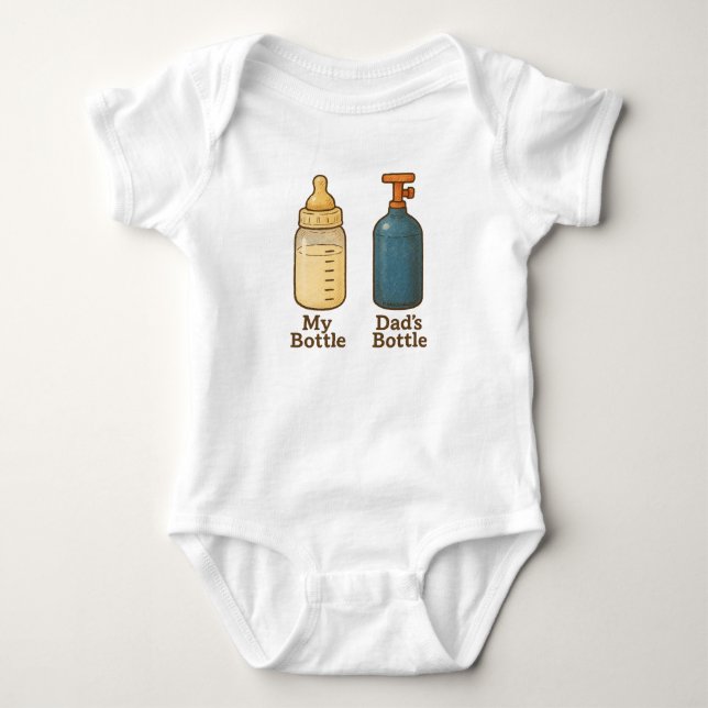 Min flaska, pappas flaska t shirt (Framsida)