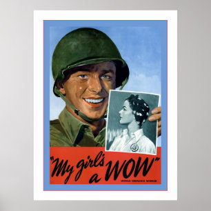 Min flicka är en WOW~Vintage Världskrig 2 Poster