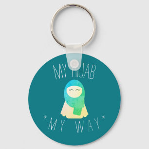 min flicka för muslim för hijabgröntkeychain nyckelring