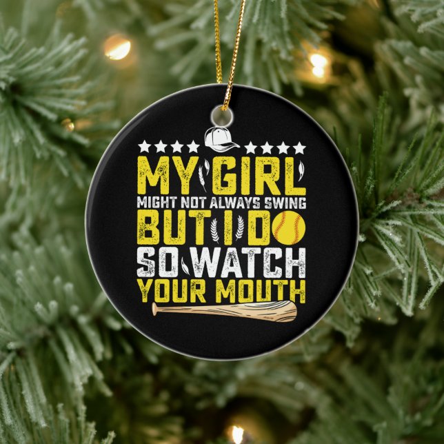 Min flicka kanske inte alltid sjunger, men jag ser julgransprydnad keramik (Träd)