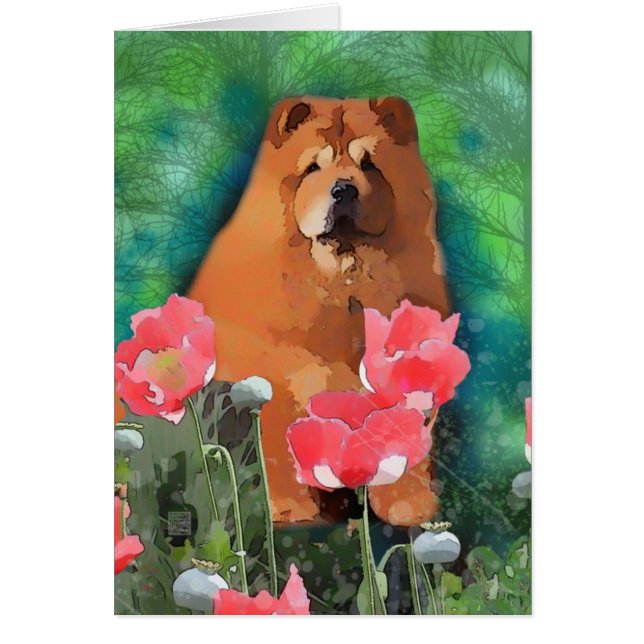 Min flicka " Sassy the vackra Chow" Hälsningskort (Framsidan)