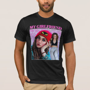 Min flickvän 90s Bootleg Namn Photo Valentine T Shirt