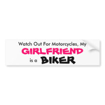 Min flickvän är en Biker Bumper Sticker